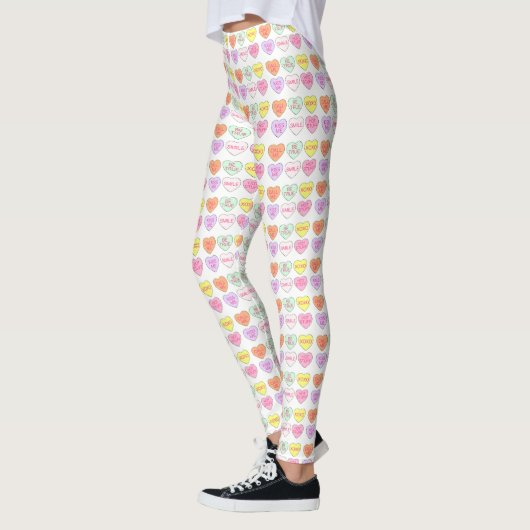 Pastel Valentine's Day Candy Conversation Hört Leggings (Links)
