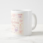 Pastel Valentine's Day Mug  Jumbo-Tasse (Vorderseite Rechts)
