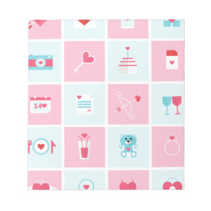 Pastel Valentinstag Notizblock