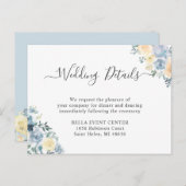 Pastel Vanilla Blue Floral Wedding Details Card Einladungspostkarte (Vorne/Hinten)