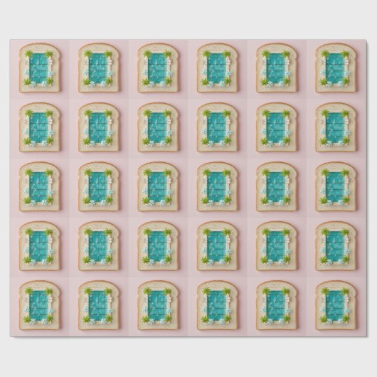 Pastel Vaporwave Pool Toast Geschenkpapier (Flach)
