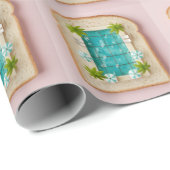 Pastel Vaporwave Pool Toast Geschenkpapier (Rolleneckpunkt)
