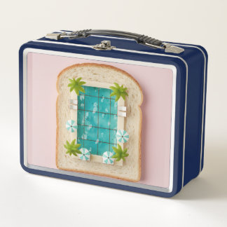 Pastel Vaporwave Pool Toast Metall Brotdose