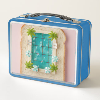 Pastel Vaporwave Pool Toast Metall Brotdose