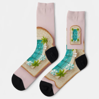 Pastel Vaporwave Pool Toast Socken