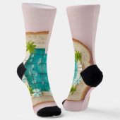 Pastel Vaporwave Pool Toast Socken (Gewinkelt)