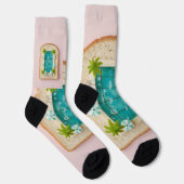 Pastel Vaporwave Pool Toast Socken (Rechts)