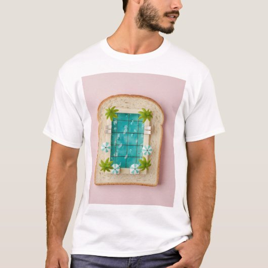 Pastel Vaporwave Pool Toast T-Shirt (Vorderseite)