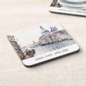 Pastel Venice Italien Wasserfarbe Italien Getränkeuntersetzer (Linke Seite)