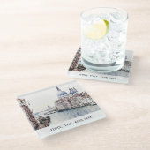 Pastel Venice Italien Wasserfarbe Italien Glasuntersetzer (Schrägansicht)