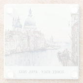 Pastel Venice Italien Wasserfarbe Italien Glasuntersetzer (Rückseite)