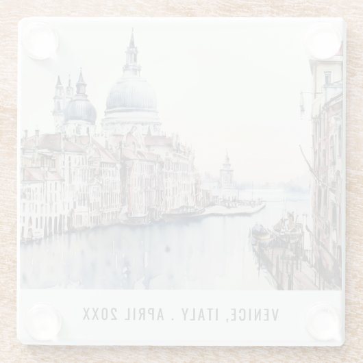 Pastel Venice Italien Wasserfarbe Italien Glasuntersetzer (Rückseite)
