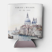 Pastel Venice Italy Canals Watercolor Wedding Dosenkühler (Vorderseite)