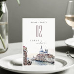 Pastel Venice Italy Canals Watercolor Wedding Tischnummer<br><div class="desc">Wenn Sie weitere Anpassungen benötigen,  schreiben Sie mir bitte eine E-Mail an yellowfebstudio@gmail.com oder senden Sie eine Nachricht über Zazzle.</div>