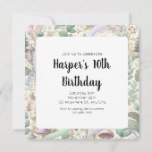 Pastel verzauberter Wald: Eine Cottailcore-Fantasi Einladung (Rückseite)