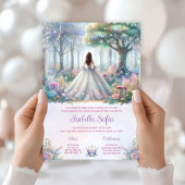Pastel verzauberter Wald Quinceañera Einladung