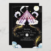 Pastel Vibrant Circus Geburtstag Einladung (Vorne/Hinten)
