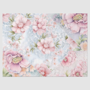 Pastel Viktorianisch Florals & Lace Decoupage Seidenpapier