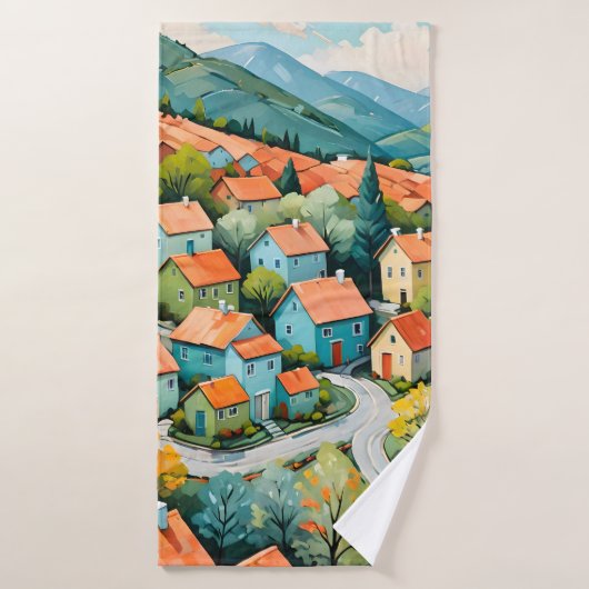 Pastel Village Dream Badhandtuch Set (Badehandtuch)