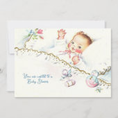 Pastel Vintag Baby Girl Babydusche Einladung (Vorderseite)