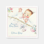 Pastel Vintag Baby Girl Babydusche Serviette (Vorderseite)