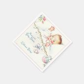 Pastel Vintag Baby Girl Babydusche Serviette (Ecke)