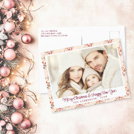 Pastel Vintag floral individuell anpassbar Feiertagspostkarte