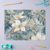 Pastel Vintag Inspiriert Winter Blue Floral Seidenpapier (Basteln)