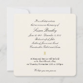 Pastel Vintage Blume Beerdigung Feier des Lebens Ankündigung (Rückseite)