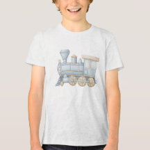 Pastel Vintage Steam Train Locomotive Illustration