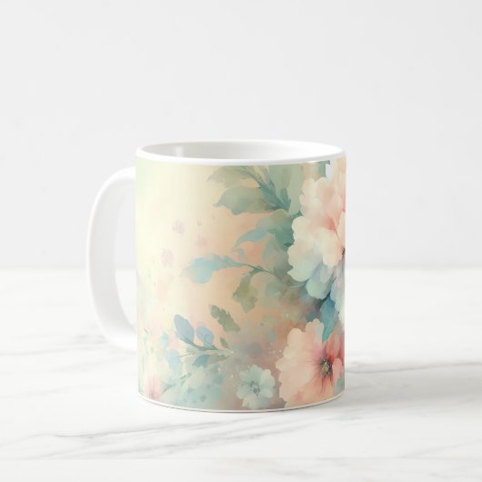 Pastel Vintages Rose Kaffeetasse (Vorderseite Links)