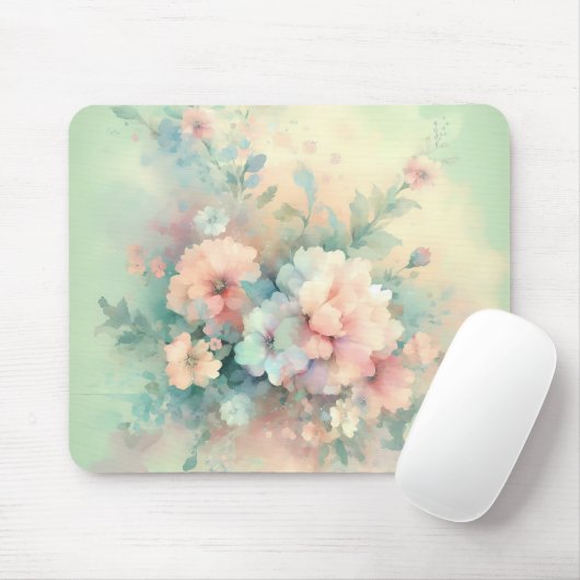 Pastel Vintages Roses Mousepad (Mit Mouse)