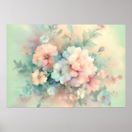 Pastel Vintages Roses   Poster
