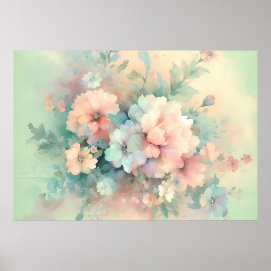 Pastel Vintages Roses Poster (Vorne)