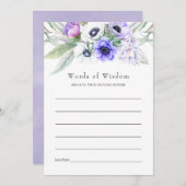 Pastel Violet Brautparty Hinweiskarte (Vorne/Hinten)