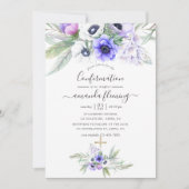 Pastel Violet Floral Bestätigung Einladung (Vorderseite)