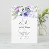 Pastel Violet Floral Drive by Bridal oder Baby Sho Einladung (Stehend Vorderseite)