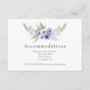 Pastel Violet Floral Hochzeitsunterkünfte Begleitkarte