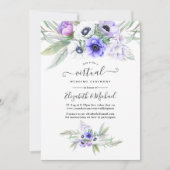 Pastel Violet Floral Online Virtual Wedding Einladung (Vorderseite)