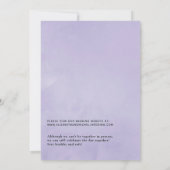 Pastel Violet Floral Online Virtual Wedding Einladung (Rückseite)