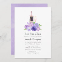 Pastel Violet Floral Pop Fizz Clink Brautparty