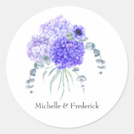 Pastel Violet Floral Runder Aufkleber
