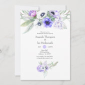 Pastel Violet Floral Wedding Bridesmaids Luncheon Einladung (Vorderseite)