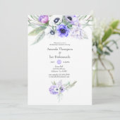 Pastel Violet Floral Wedding Bridesmaids Luncheon Einladung (Stehend Vorderseite)