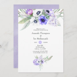 Pastel Violet Floral Wedding Bridesmaids Luncheon Einladung