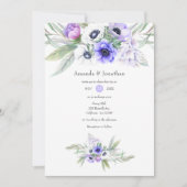 Pastel Violet Floral Wedding Einladung (Vorderseite)