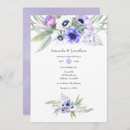 Pastel Violet Floral Wedding Einladung