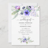 Pastel Violet Floral Wedding Einladung (Vorderseite)