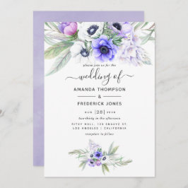 Pastel Violet Floral Wedding Einladung