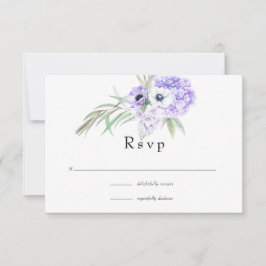 Pastel Violet Floral Wedding RSVP Karte